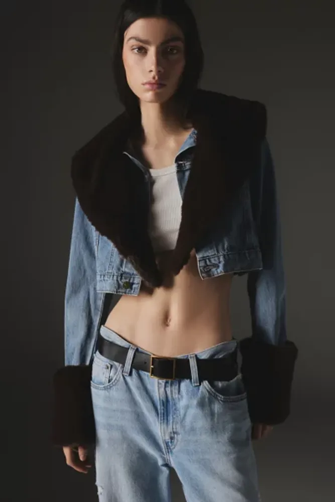 Cropped denim jacket urban hot sale outfitters