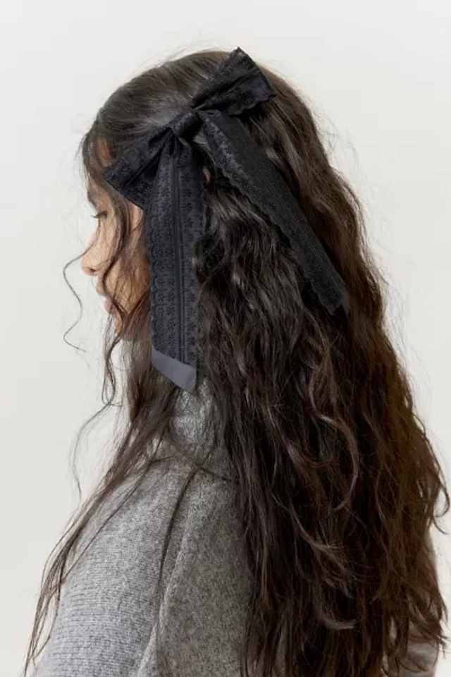 Urban Outfitters Dolly Satin Lace Hair Bow Barrette