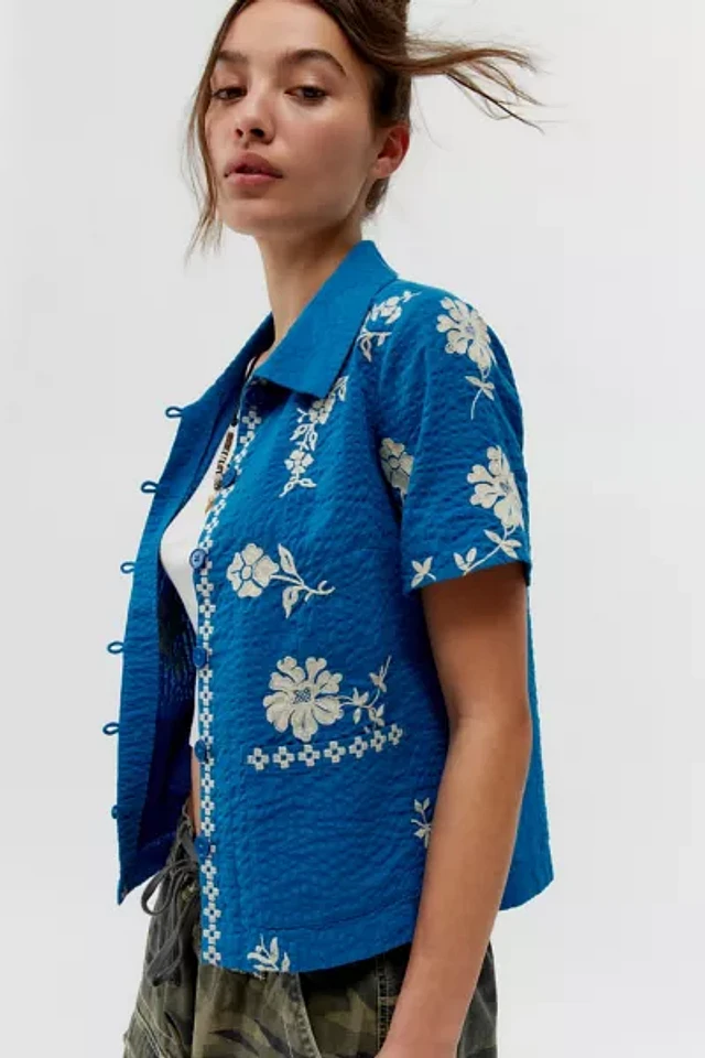 BDG Souvenir Applique Seersucker Shirt | Pacific City