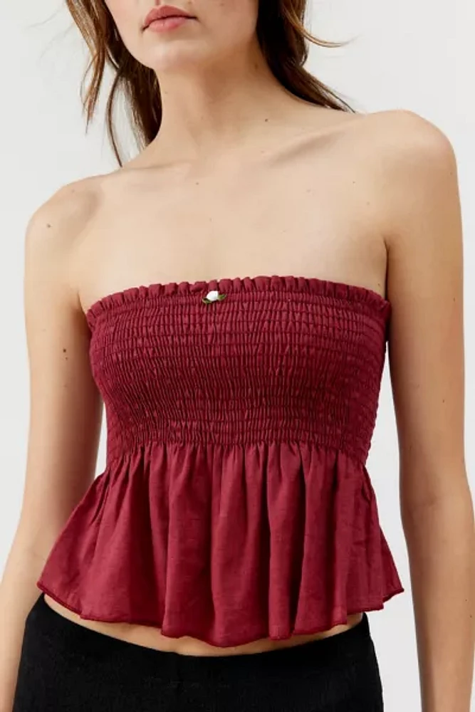 Urban Renewal Made LA EcoVero™️ Linen Smocked Tube Top