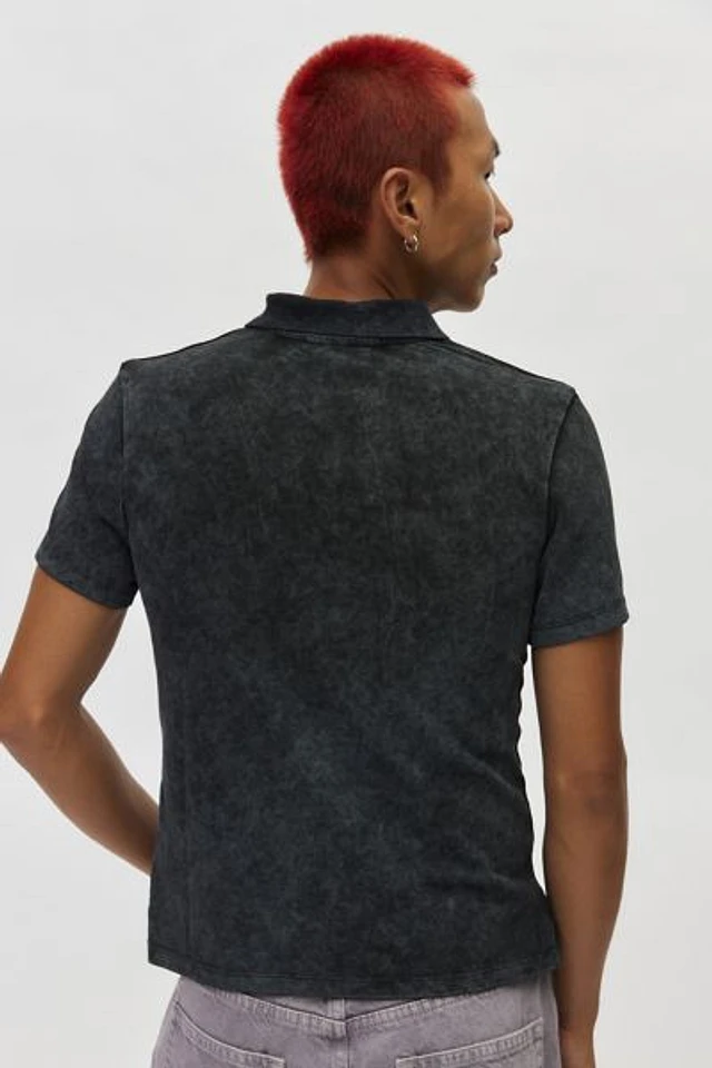 Jaded London Times Printed Polo Shirt | Pacific City