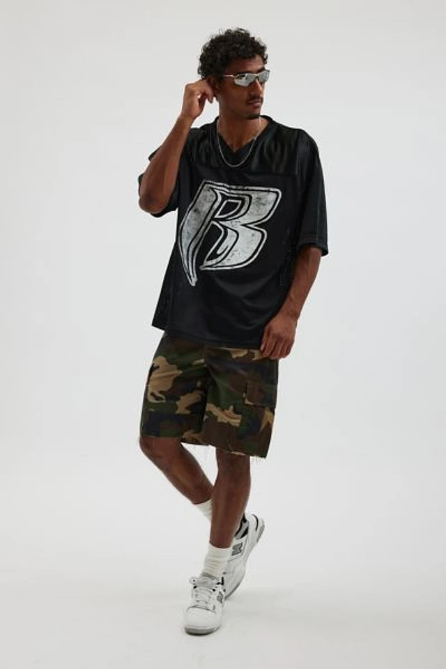 RUFF RYDERS FOOTBALL JERSEY 迷彩柄 トップス Ruff Ryders Football Jersey Mesh Tee | Urban Outfitters