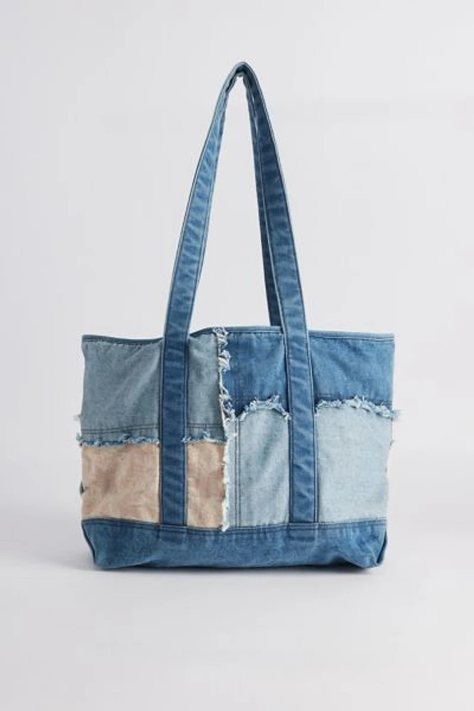 BDG Patchwork Denim Tote Bag | Square One BDG Patchwork Denim Tote Bag | Square One