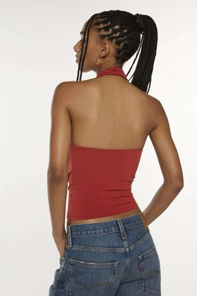 Silence + Noise Nikki Embellished Cowl Neck Halter Top | The