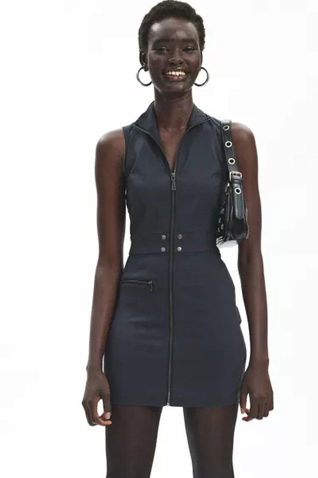 Silence + Noise Dylan Zip-Up Twill Mini Dress | Pacific City