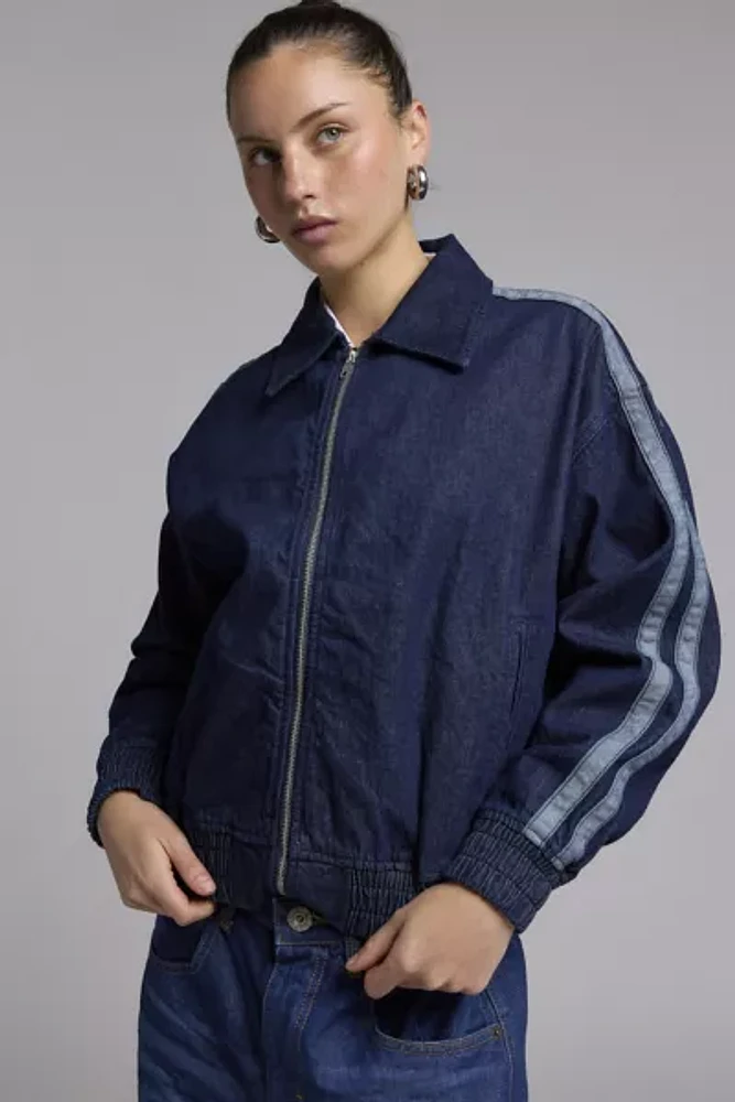 【U LAN】Pinstripe cut denim bomber jacket BDG Dani Denim Bomber Jacket | Pacific City