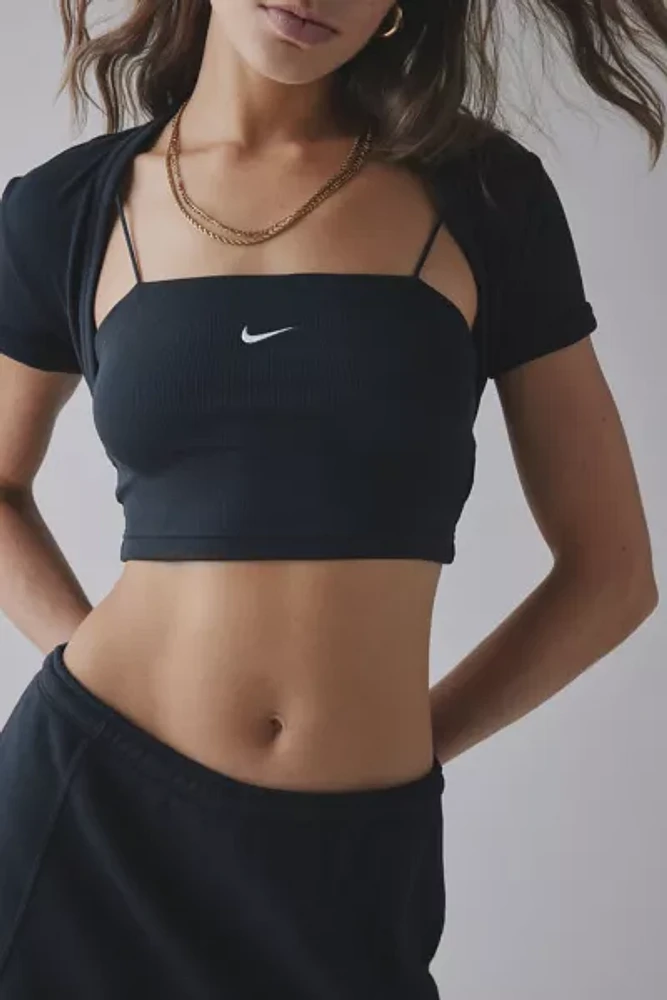 Nike Sportswear Chill Knit Tight Cropped Mini-Rib 2-in-1 Top