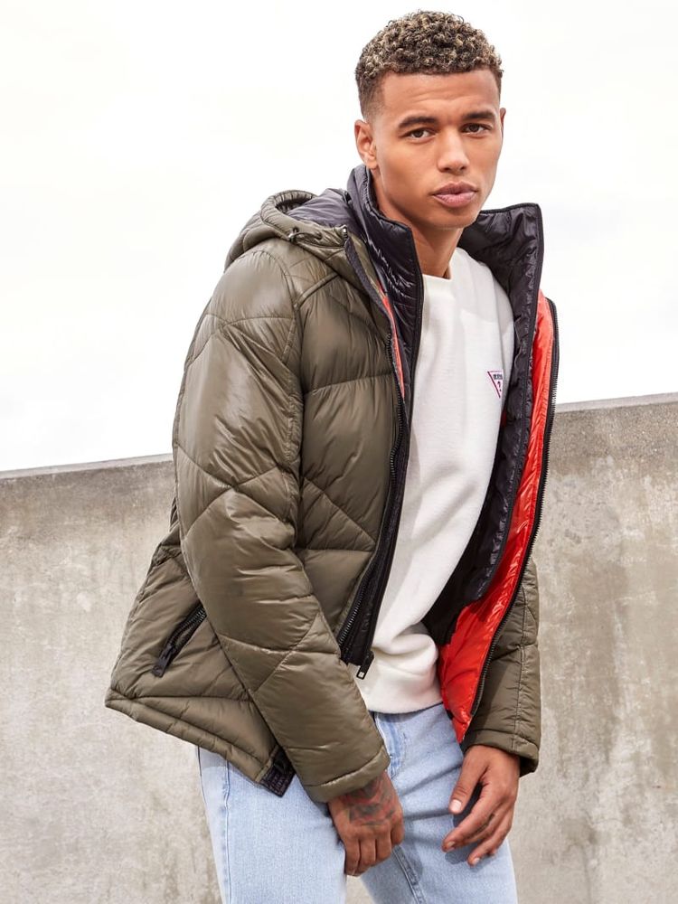 Guess hooded sales puffer jacket