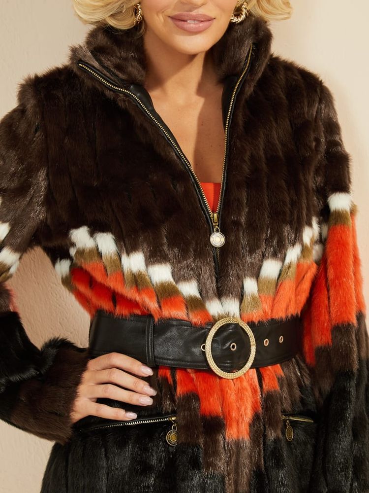 Fur coat guess sale