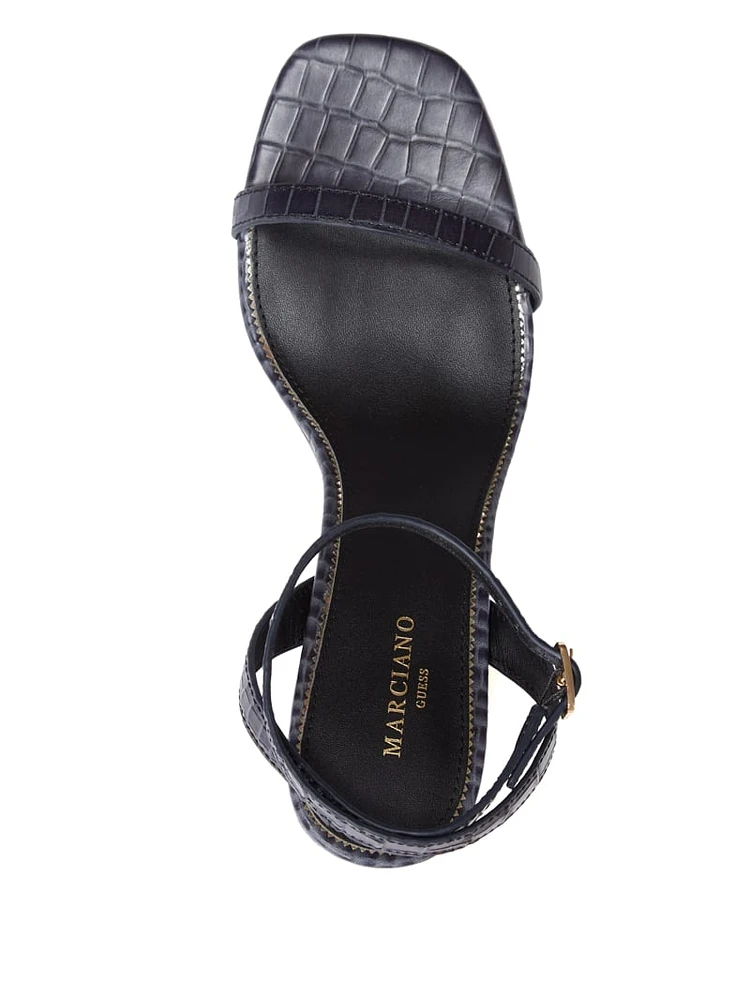 Marciano Crocodile Ankle Strap Heeled Sandal Yorkdale Mall