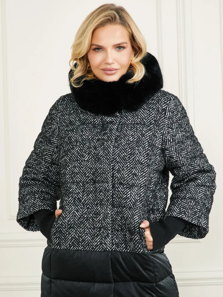 Cowl neck deals puffer coat