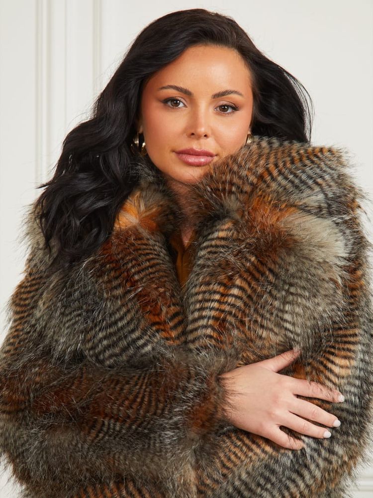 Guess pia faux fur coat on sale