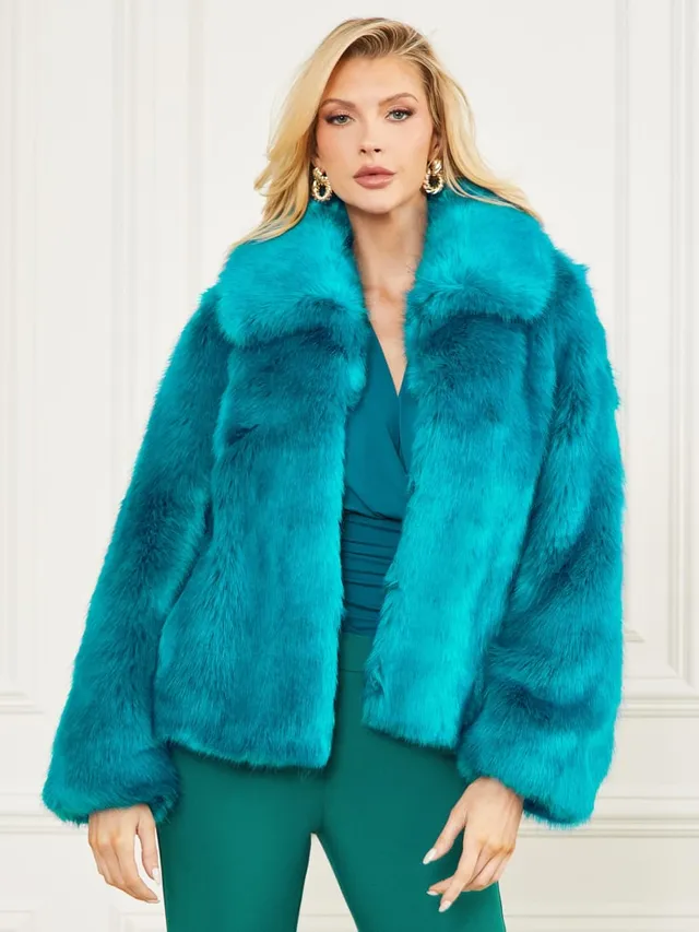 Guess serenity faux fur coat sales