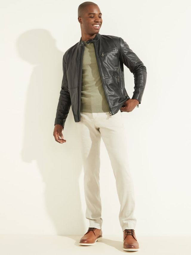 Guess green leather jacket 2025