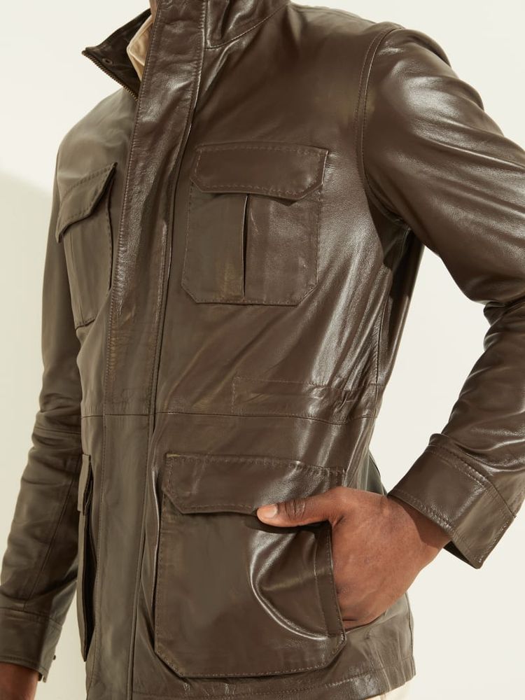 Pg field clearance mock leather jacket