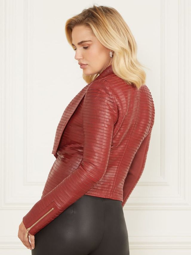 Shayna drape leather jacket online