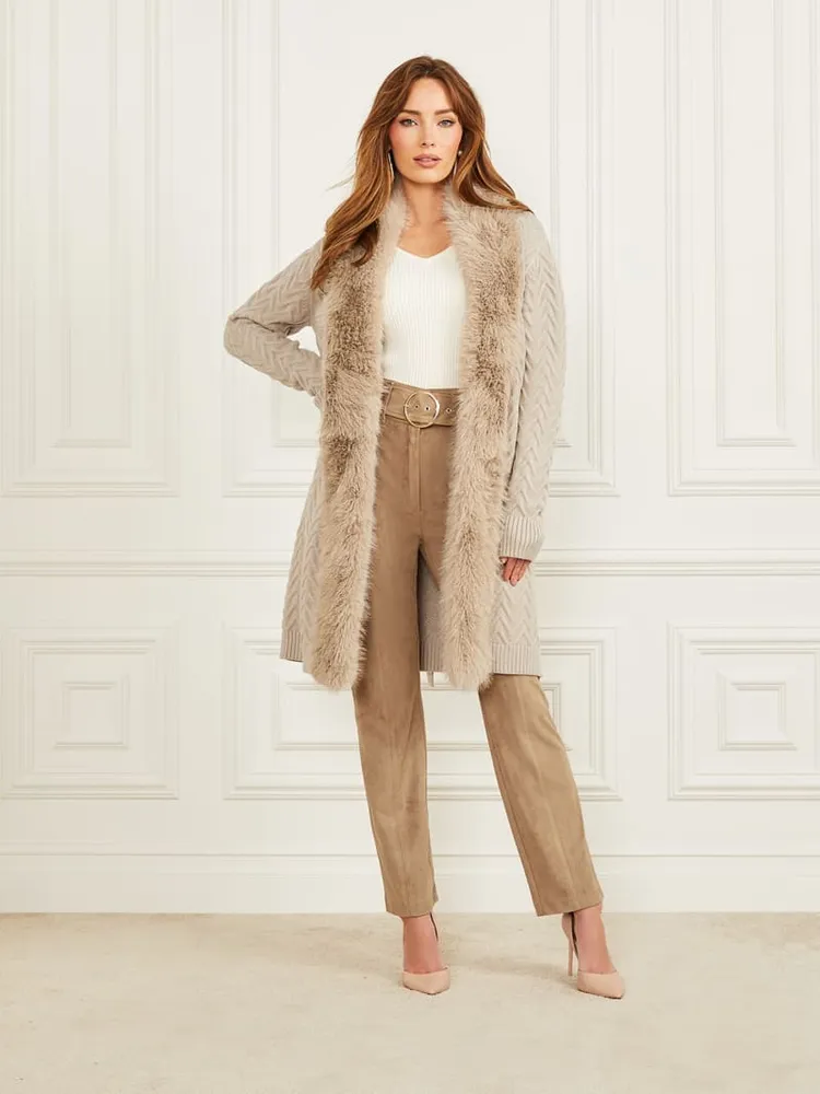 Faux fur cardigan sweater online