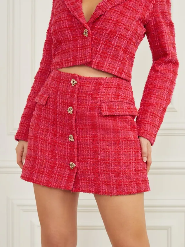 GUESS Raphaelle Tweed Skirt | Shop Midtown