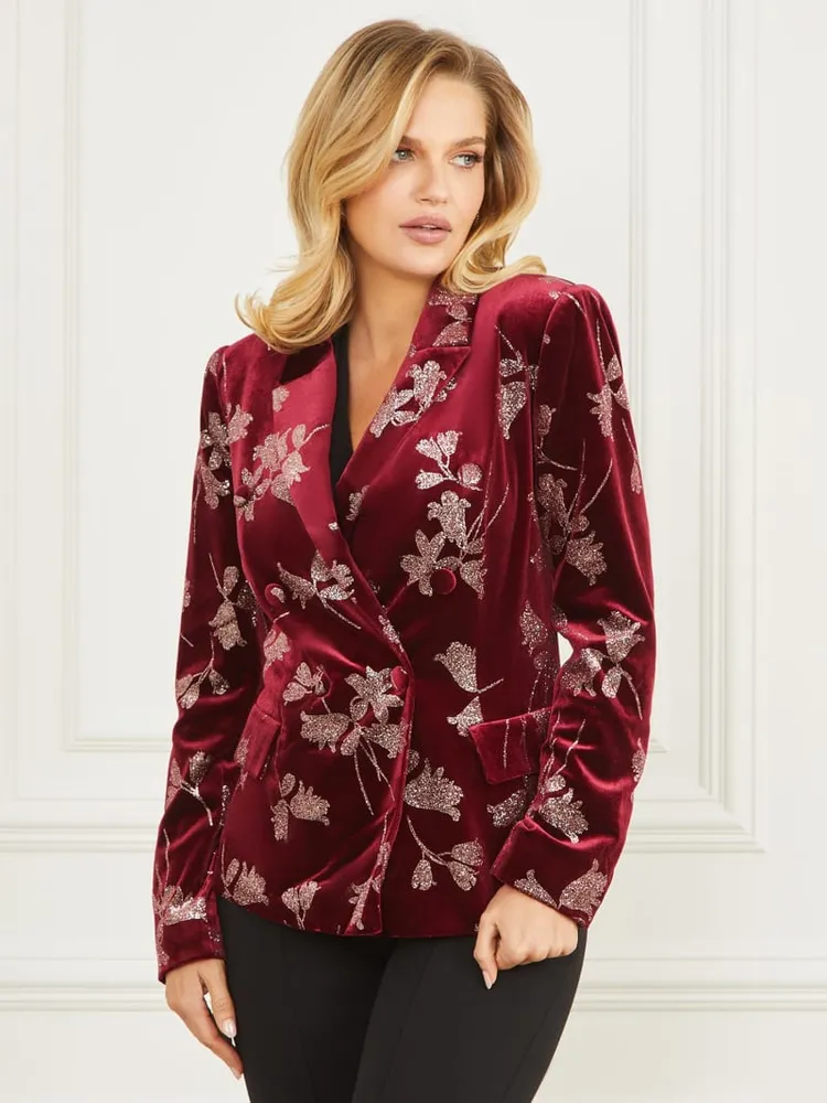 Guess velvet blazer store