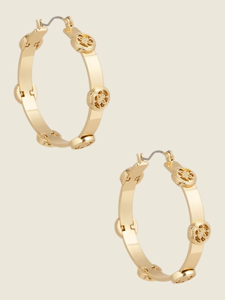 Guess rose gold hoop earrings discount