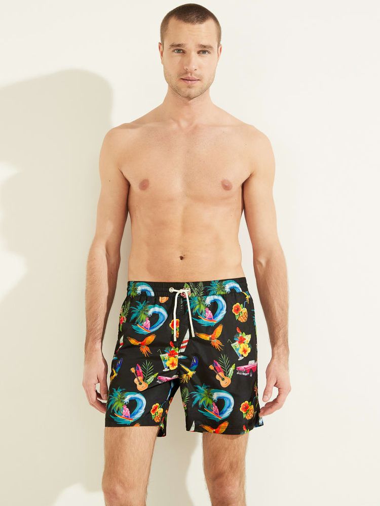 Guess men's swim trunks cheap
