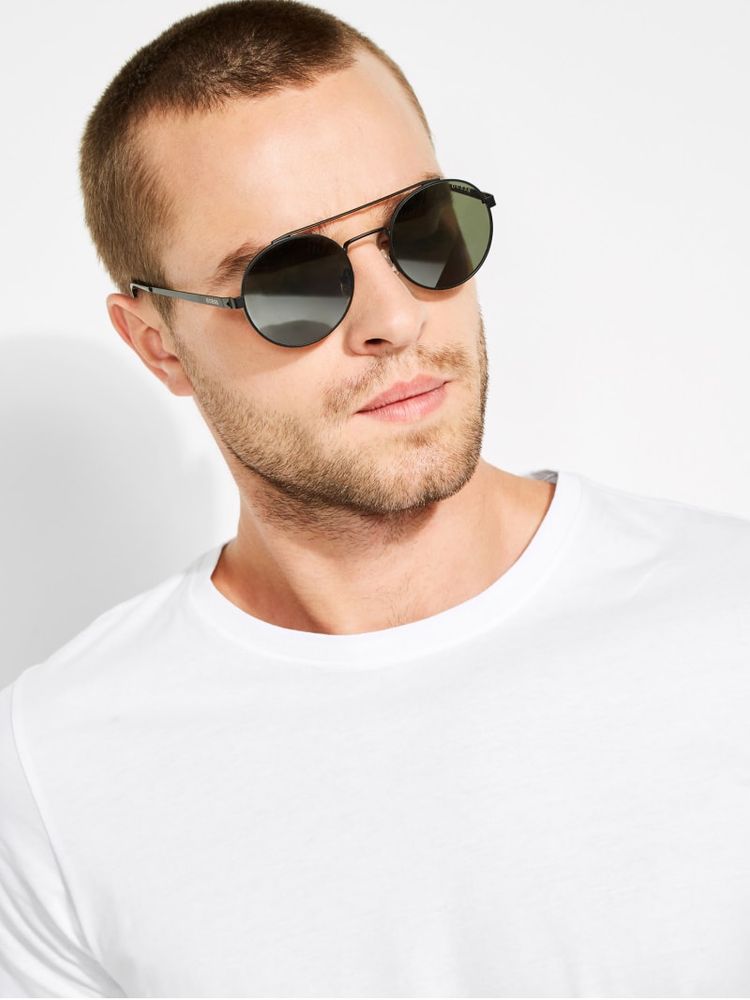 Round aviators sales
