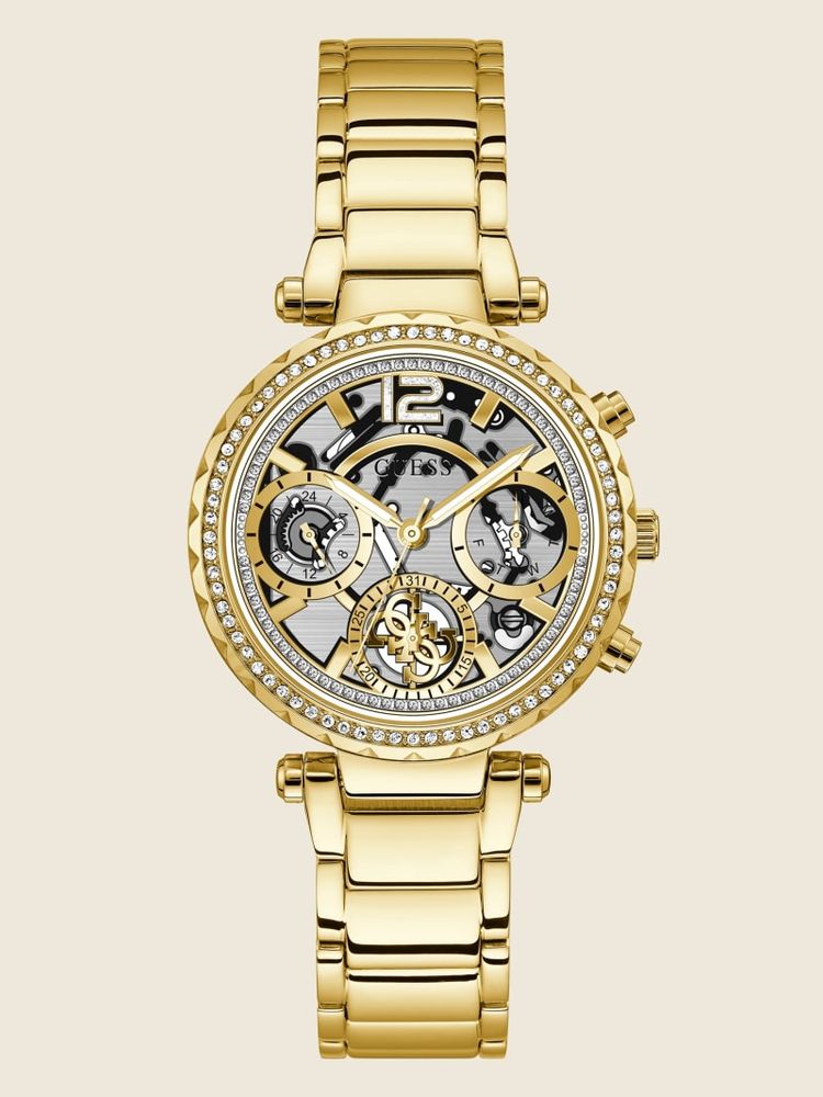 GUESS Gold Tone Multifunction Watch Shop Midtown