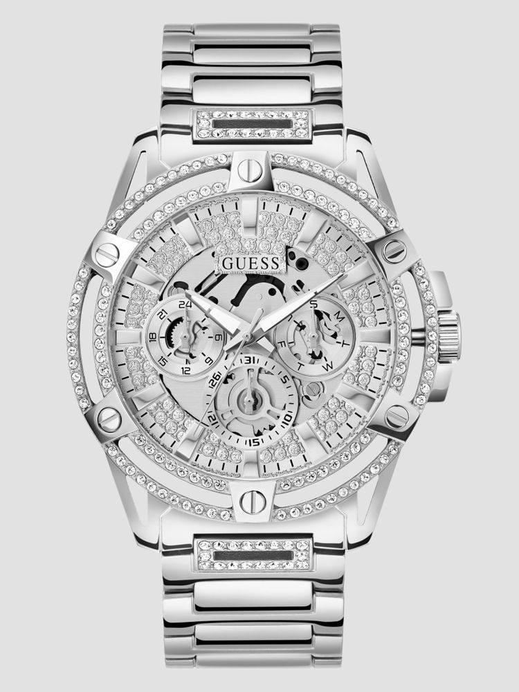 Guess watch new arrivals silver crystal