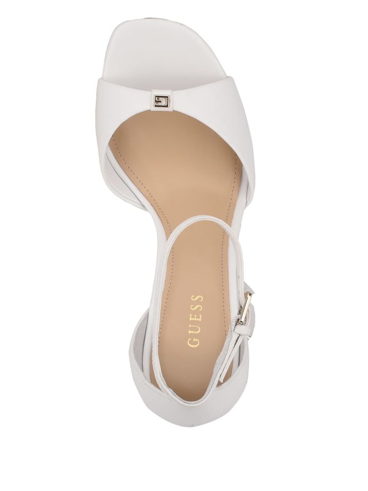 Guess white new arrivals wedge sandals