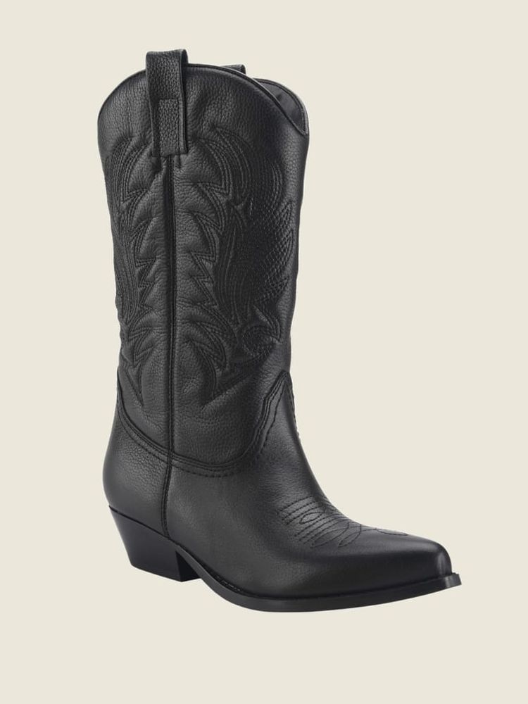 GUESS Gallen Leather Cowgirl Boots Shop Midtown