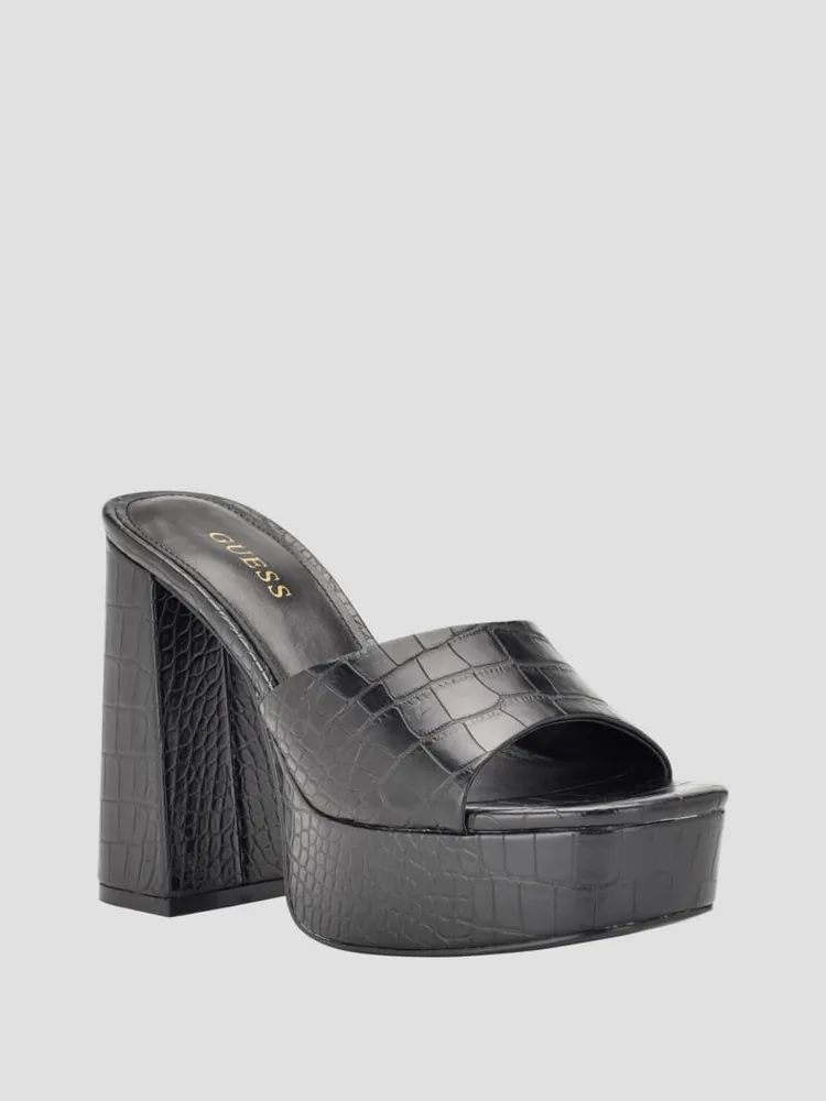Guess black platform heels online