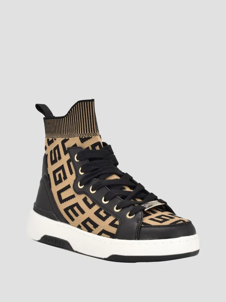GUESS Mannen Logo Knit High-Top Sneakers | Shop Midtown