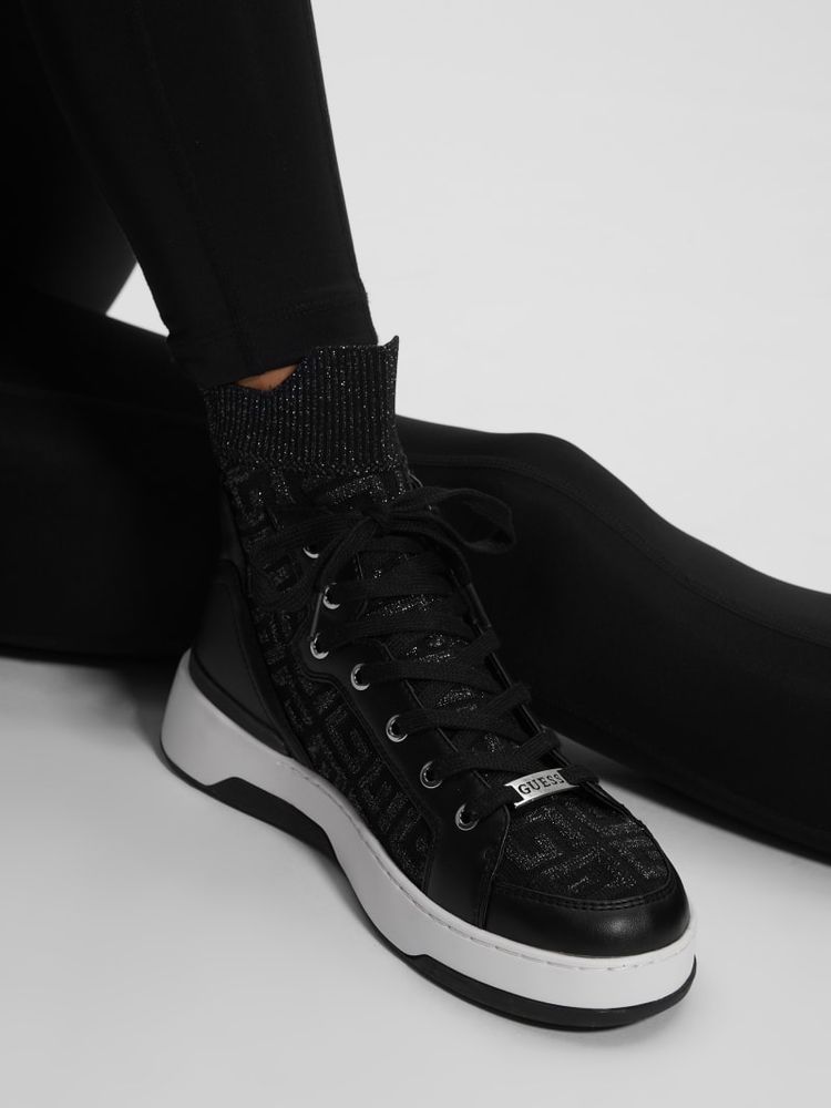 Guess black high top sneakers 2025
