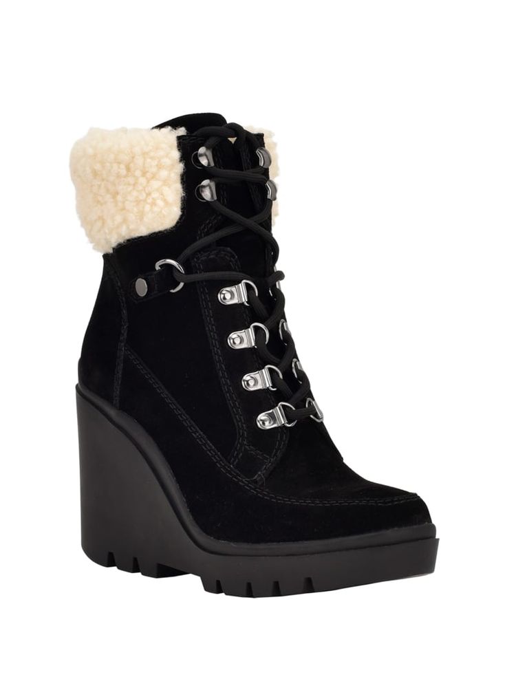 Sherpa clearance wedge booties