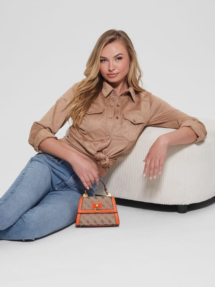 GUESS Stephi Jacquard Logo Micro Mini Bag Bramalea City Centre