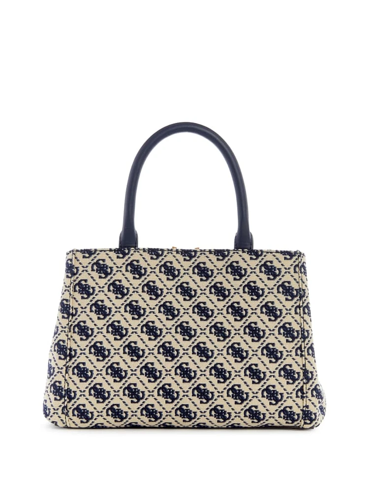 GUESS Izzy Jacquard Logo Small Girlfriend Satchel | Mall of America®