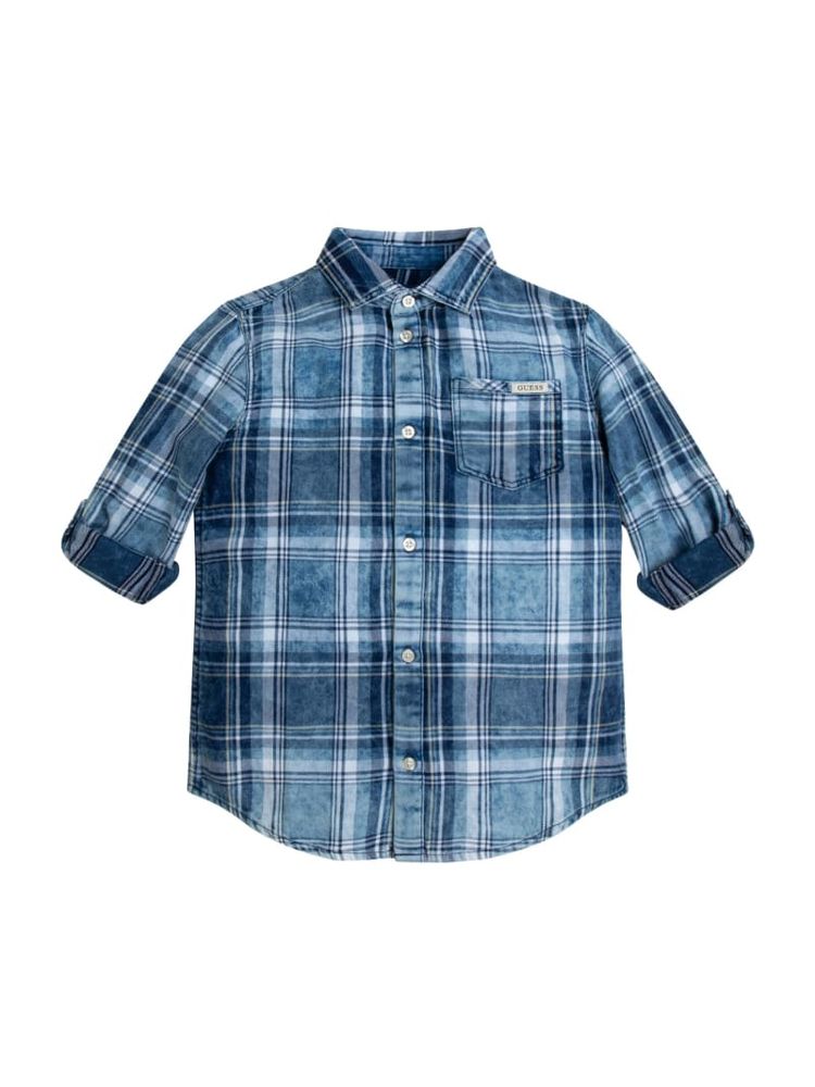 Denim discount plaid shirt