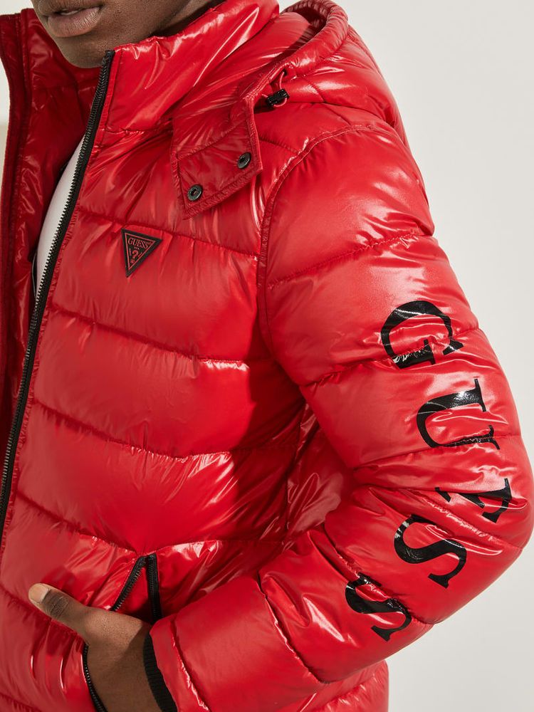 Guess red bubble jacket discount