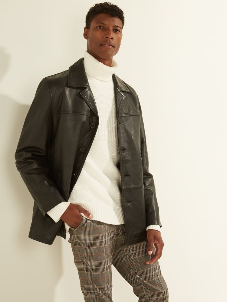 Guess leather coat hotsell