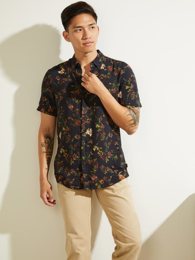 Guess mens floral shirt new arrivals