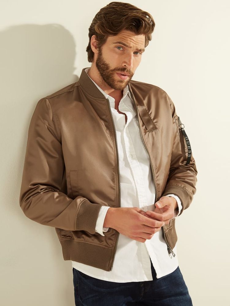 GUESS Satin Flight Jacket Shop Midtown