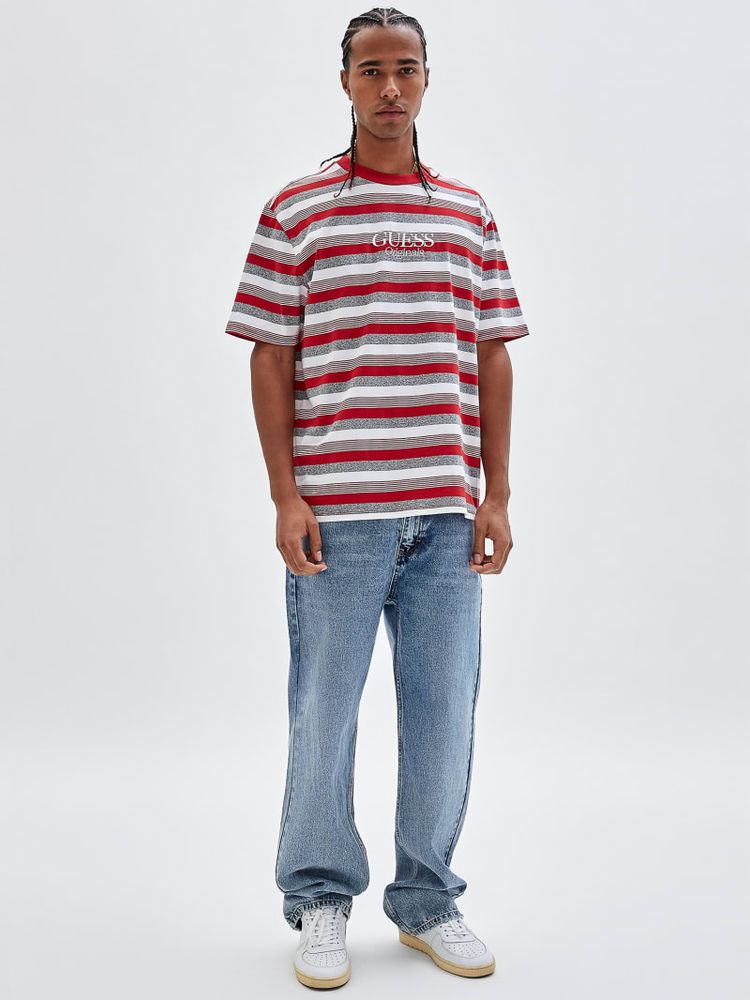Guess striped tee men discount