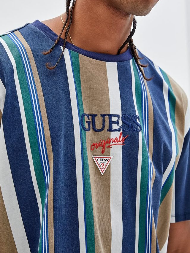 Guess vista striped tee hot sale