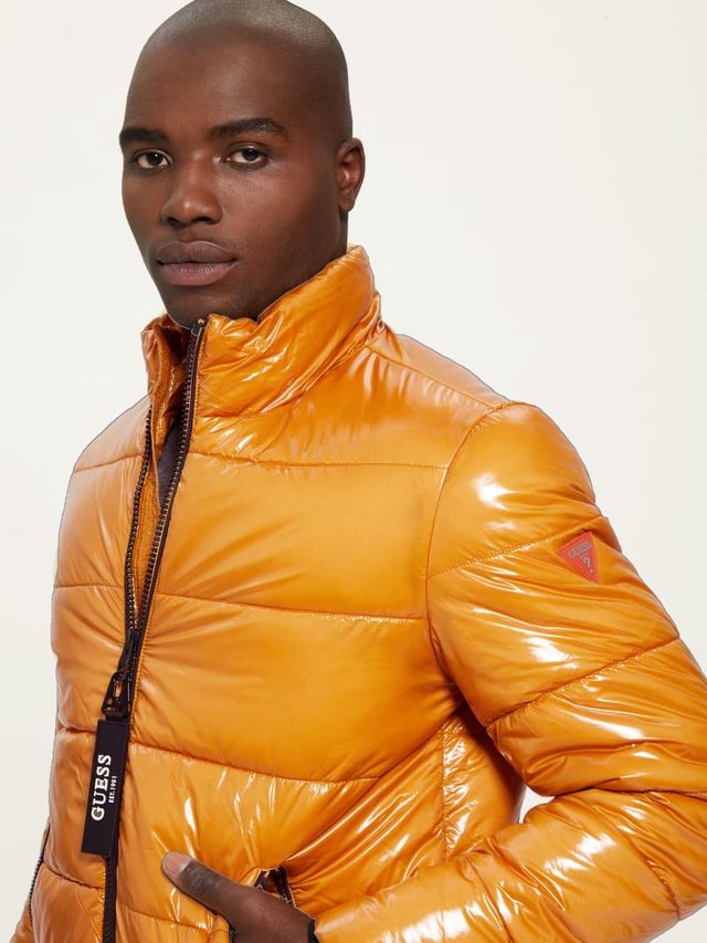 Guess yellow puffer jacket online
