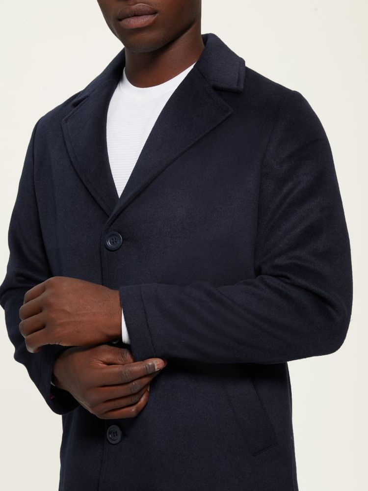 Guess twill wool double breasted button coat new arrivals