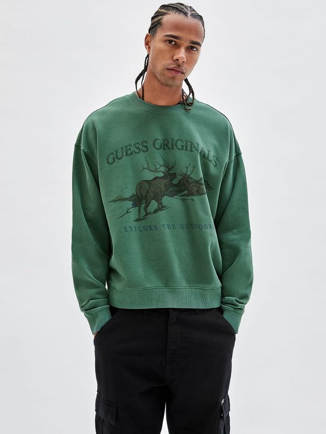 Guess originals field stripe sweatshirt new arrivals