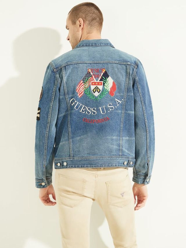 Guess dillon hotsell patch denim jacket
