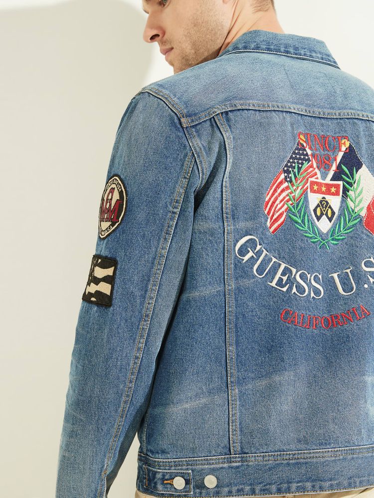 GUESS Dillon Embroidered Flags Jacket | Mall of America®