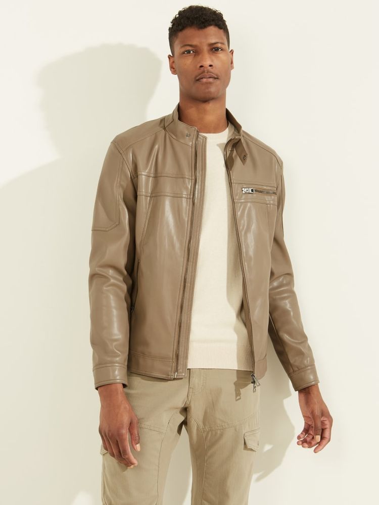 Guess leather moto jacket outlet