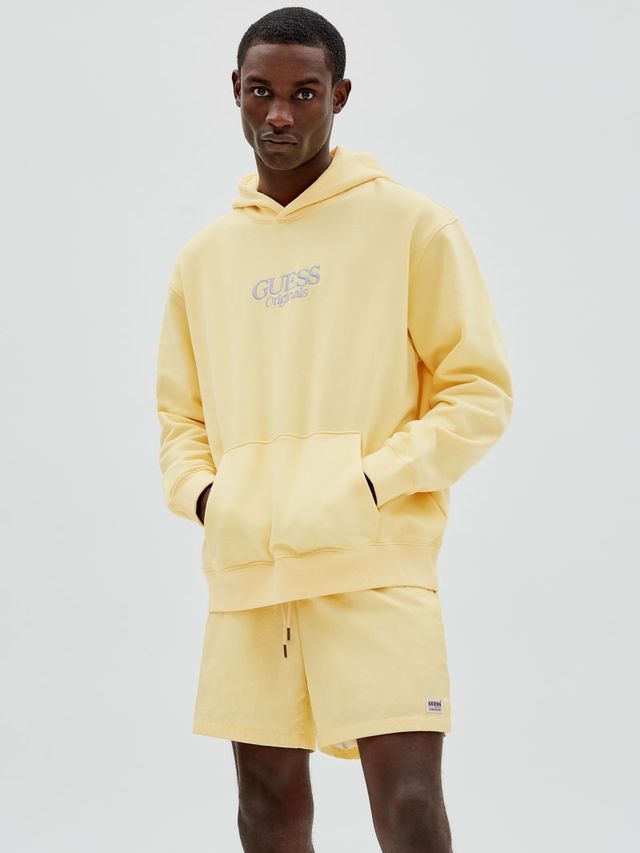 Guess yellow hoodie sales